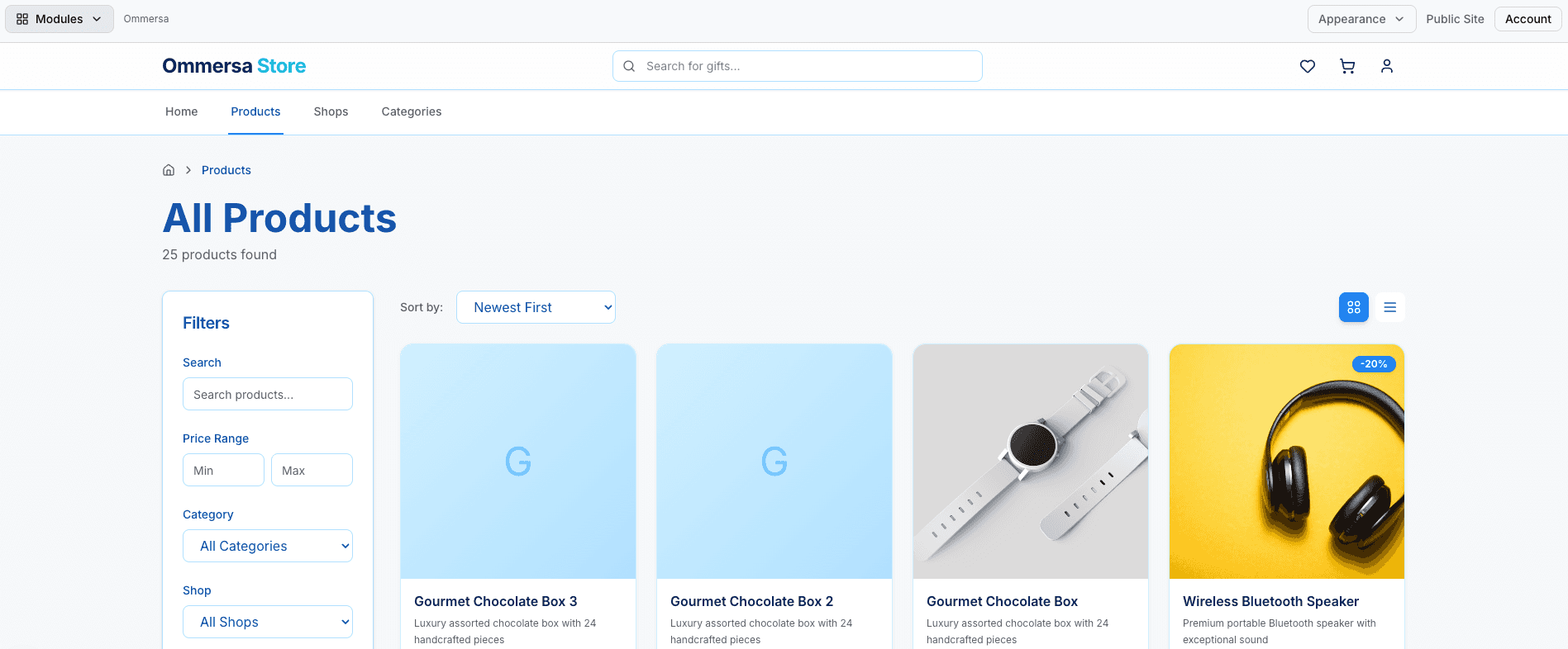 Ommersa Store catalog